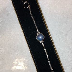 <Final PRICE DROP>925 STERLING SILVER Blue MABE PEARL BRACELET, adjustable